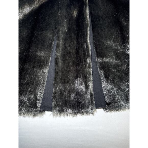 Coldwater Creek Womens XL Gray Metallic Shine Coat Button Up Faux Fur Lined NWOT - Picture 12 of 16